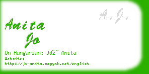anita jo business card